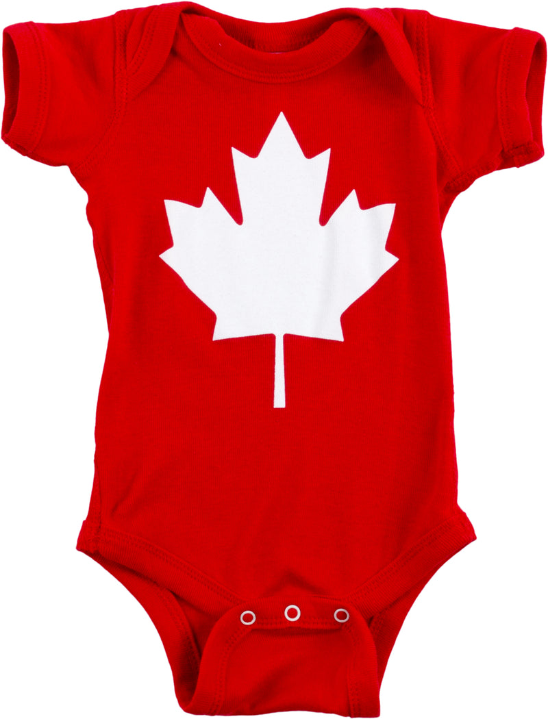 Baby Maple Leaf Jumpsuit | Cute Canadian Infant, Canada Pride One Piece Romper