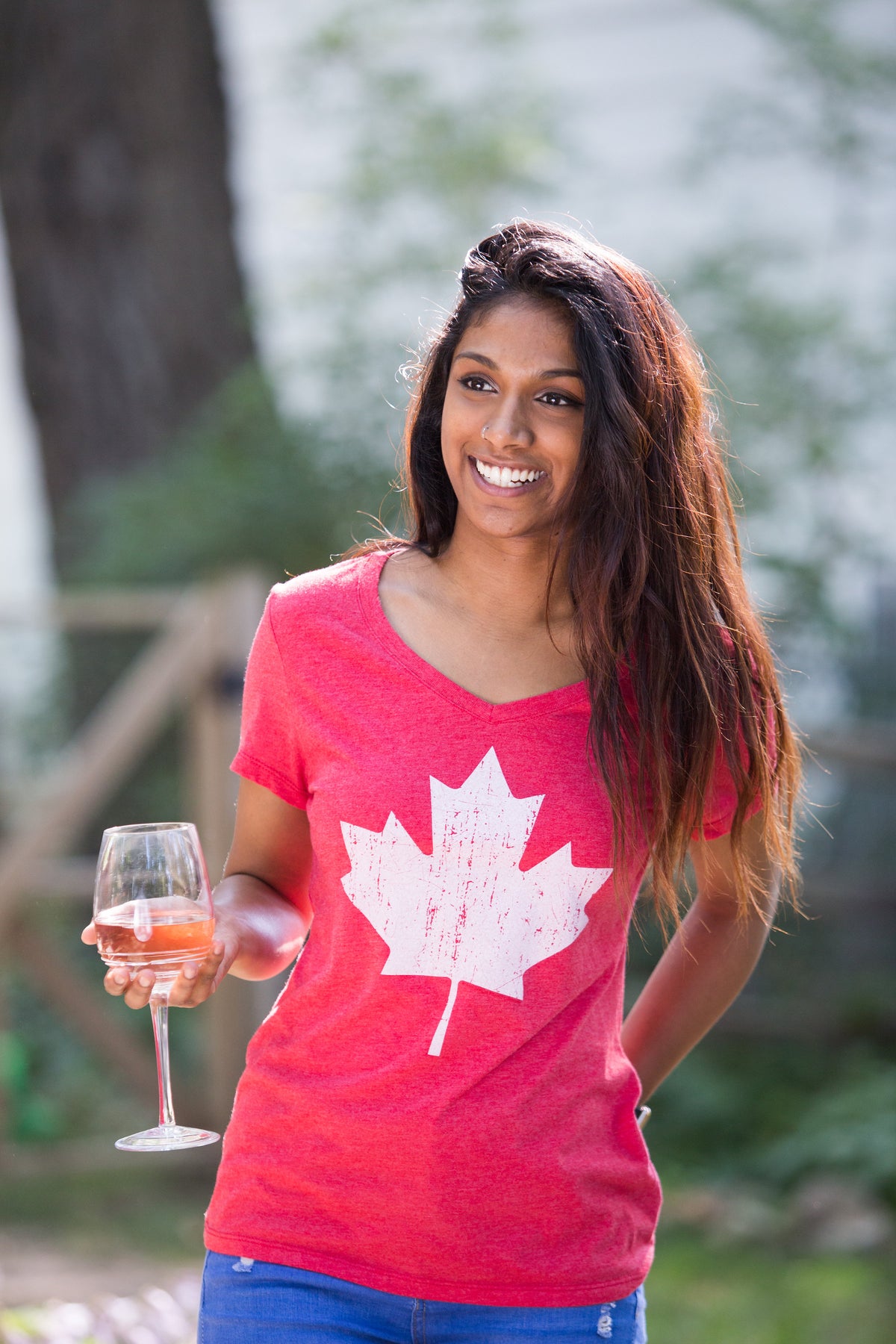 Canada Pride | Vintage Style, Retro Canadian Maple Leaf Women's V-neck T-shirt