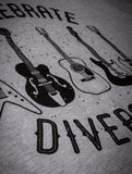 Celebrate Diversity | Funny Guitar Player Musician Music Joke Men Women T-shirt