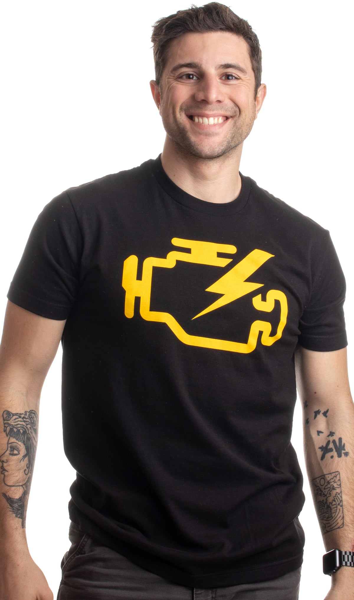 Check Engine Light | Funny Mechanic Macanic Machanic Car Clothing Men T-shirt