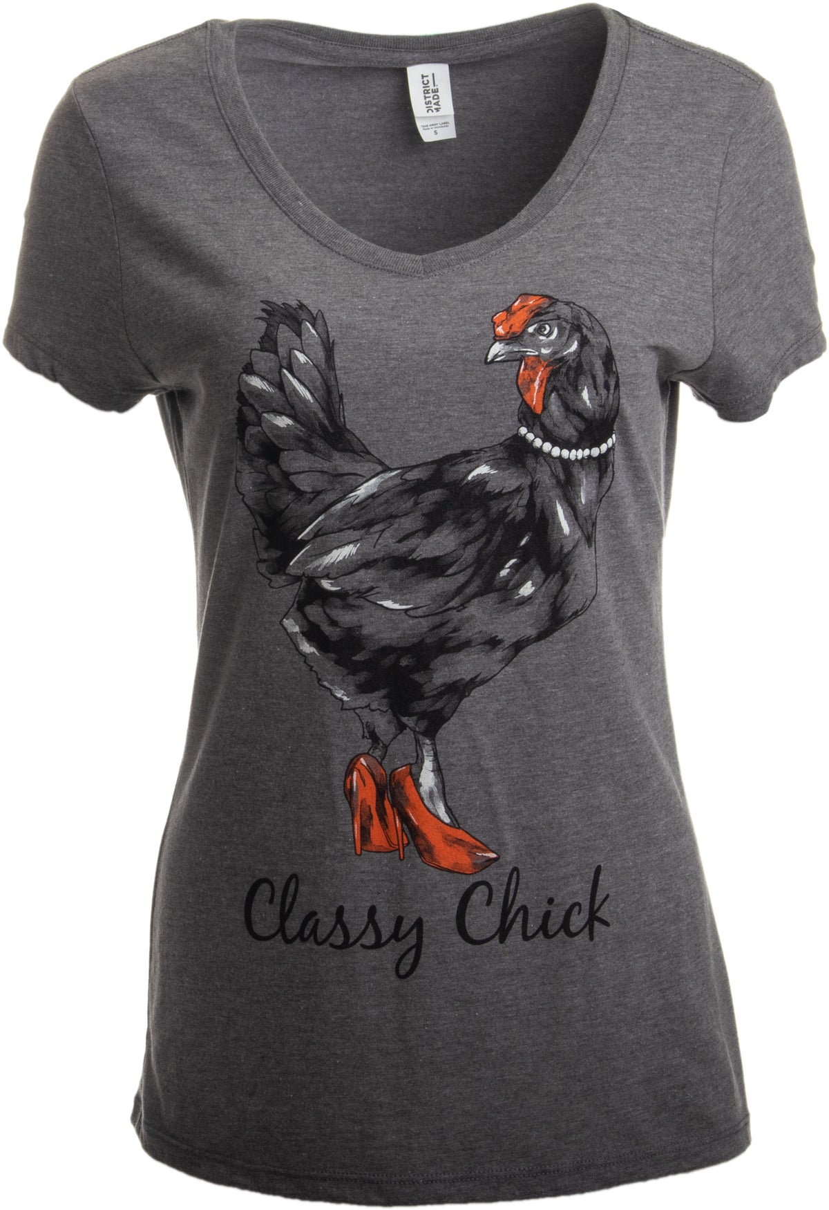 Classy Chick | Funny, Cute Chicken Hen Humor Chiken V-neck T-shirt for Women