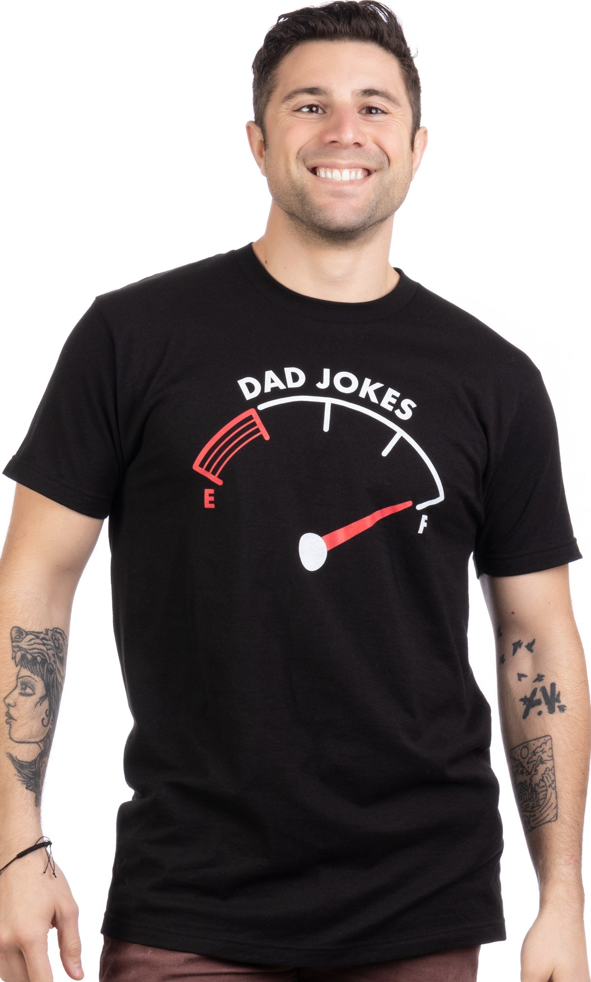 Dad Jokes Tank is Full Funny Father Husband Family Humor Silly Men T-shirt