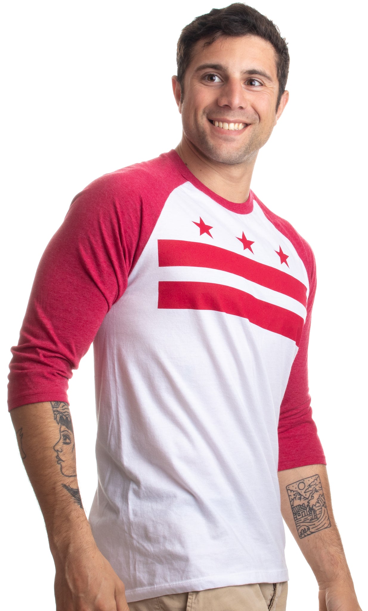  Washington DC Flag Men's Short Sleeve T-Shirt Baseball Graphic  Tee Raglan Summer Top Cotton : Sports & Outdoors