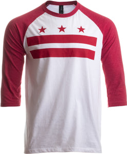 Washington, DC Flag | D.C. Capitol Raglan Shirt, Baseball T-shirt for Men Women