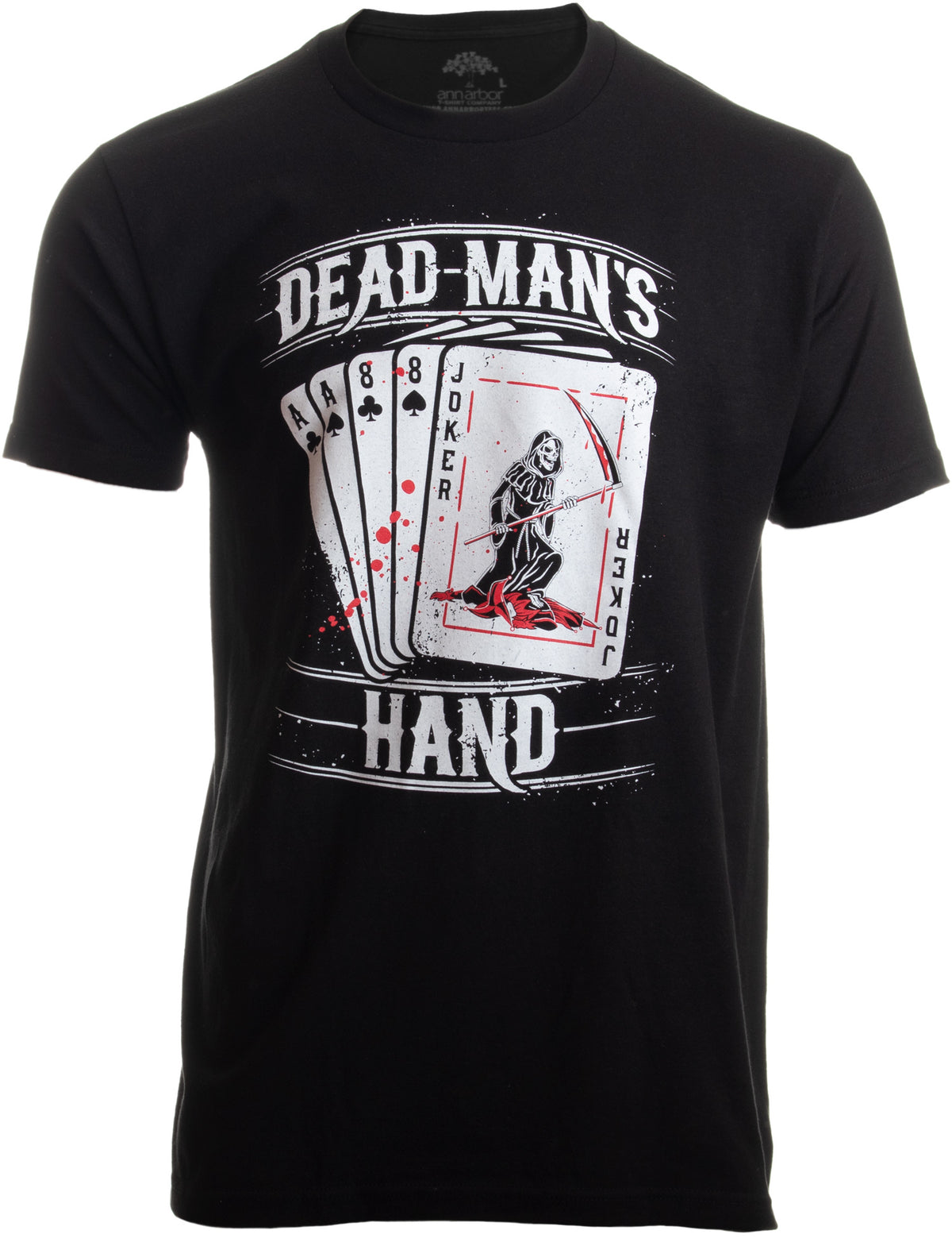 Aces & Eights, Dead Man's Hand | Joker Reaper Poker Card Player for Men T-shirt