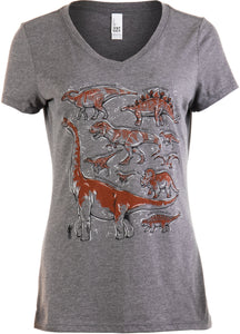 Dinosaur Species | Dino Mom Birthday Party Costume Top V-neck T-shirt for Women