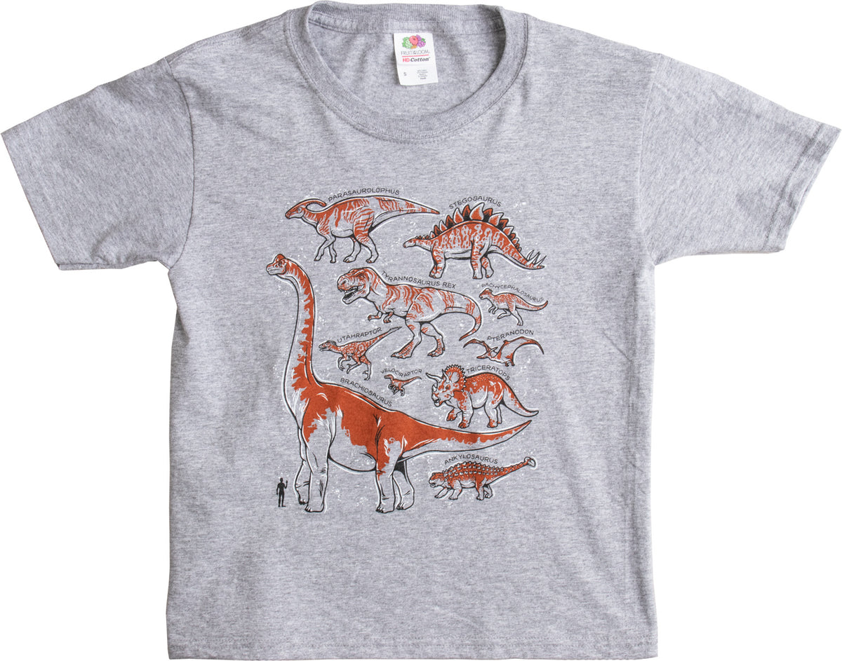 Dinosaur Species | Cool Dino Fan T-rex Raptor Boy Girl Party Child Kid's T-shirt