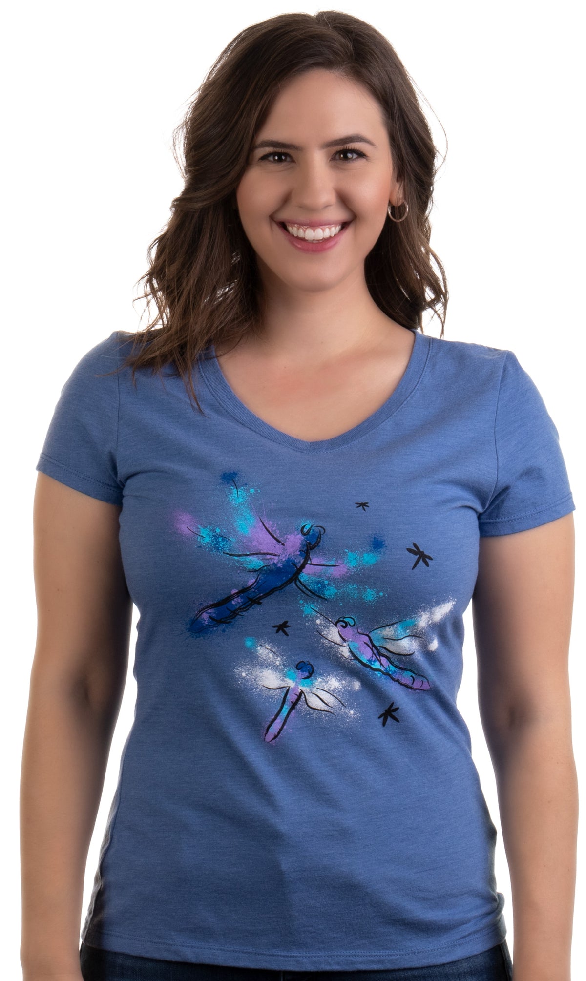 Dragonflies | Dragonfly Nature Art Insect Bug Cute Gift V-neck T-shirt for Women