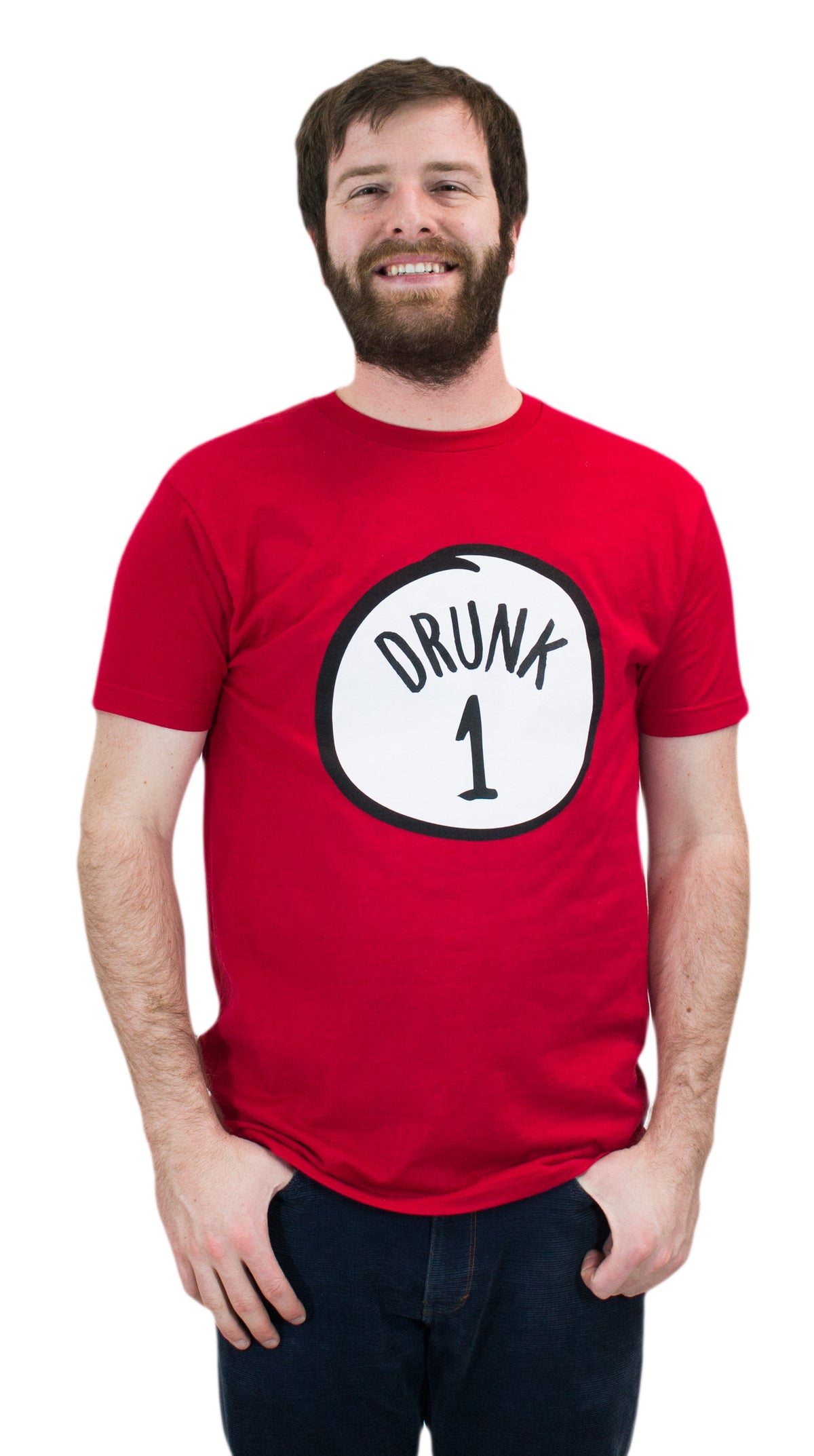 Drunk 1 | Funny Drinking Team, Group Halloween Costume Unisex T-shirt-Adult, S