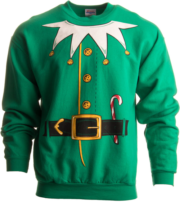 Santa's Elf Costume - Novelty Christmas Sweater Holiday Crewneck Sweatshirt