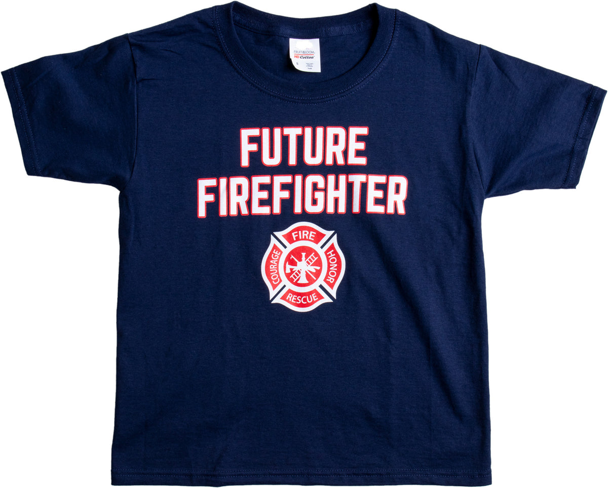 Future Firefighter | Cute Kid's Fire Fighter Badge Boy Girl Child Youth T-shirt