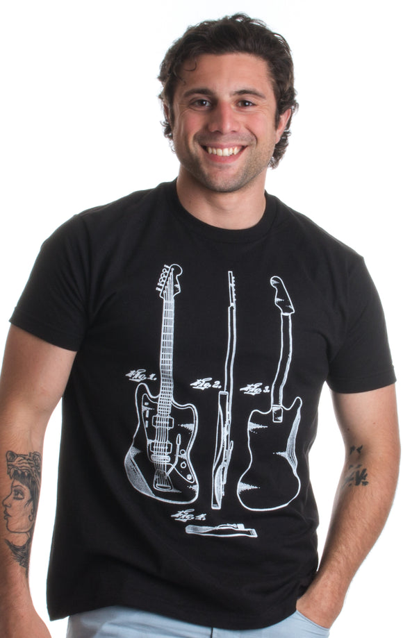 1959 Electric Guitar Patent Drawing | Music History Guitar Player Unisex T-shirt