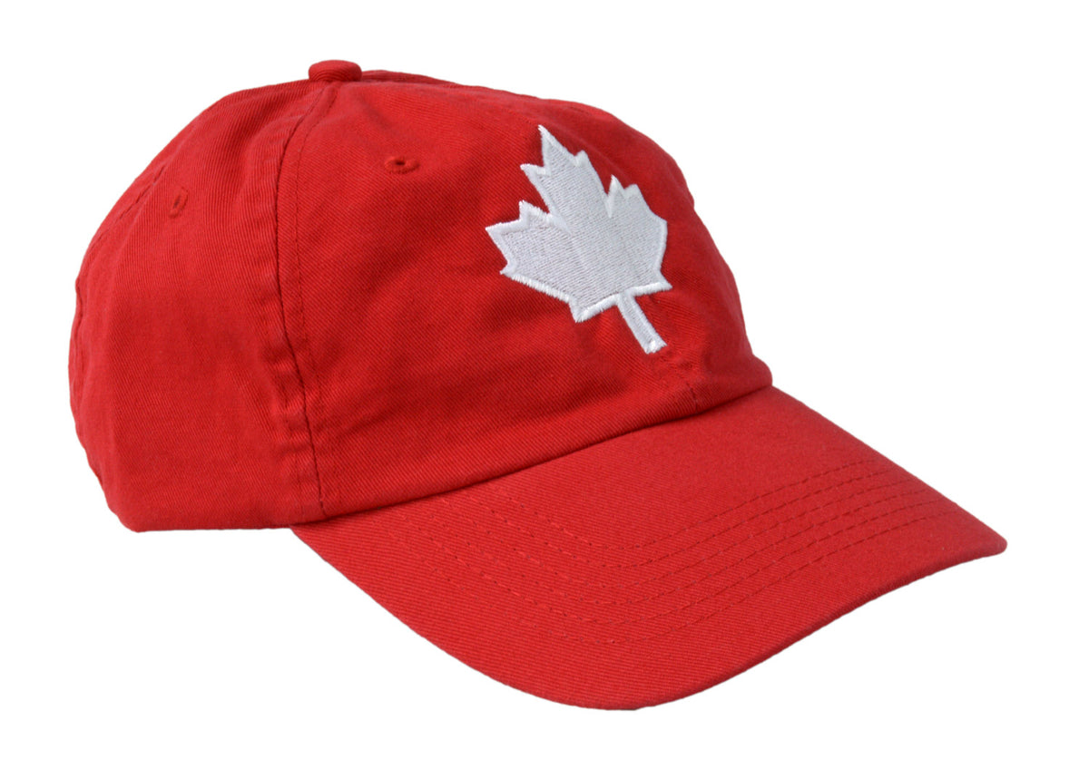 Canada Maple Leaf Hat | Canadian Pride Embroidered Adult Twill Red Baseball Cap