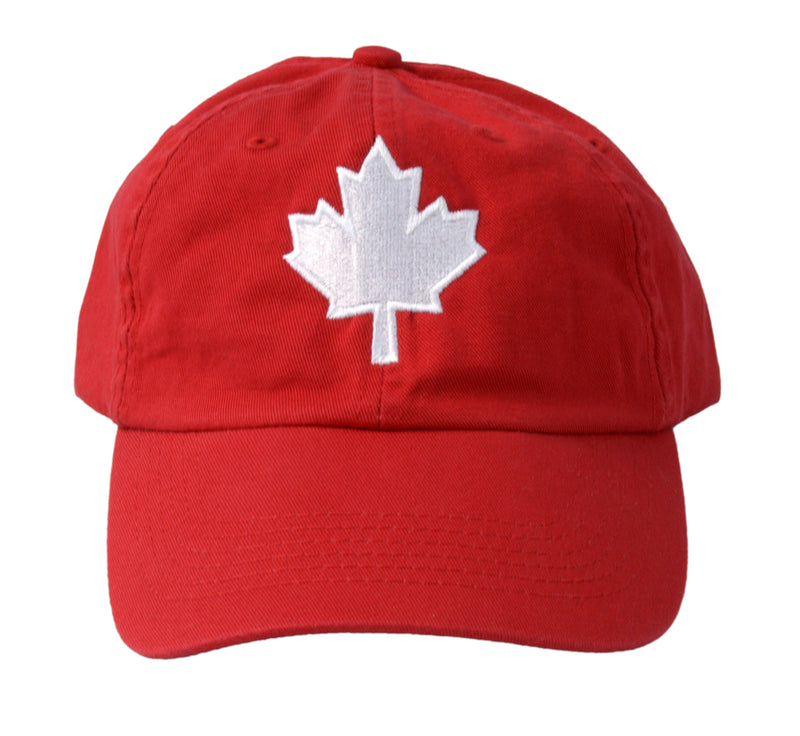 Canada Maple Leaf Hat | Canadian Pride Embroidered Adult Twill Red Baseball Cap