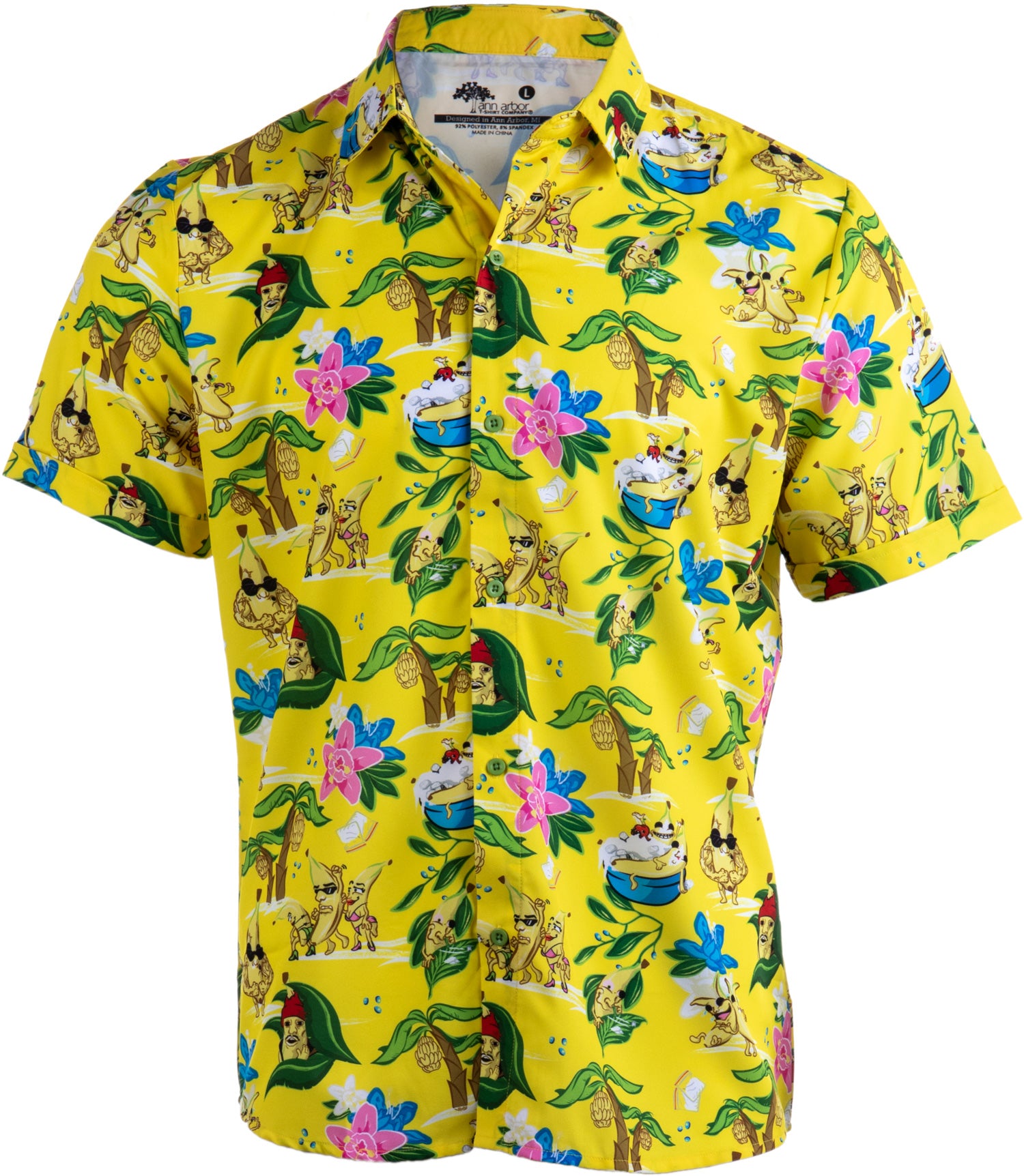 picar Aislante relé Bananas & Blow | Funny Drug Hawaiian Button Down Polo Golf Party Shirt –  Ann Arbor T-shirt Company