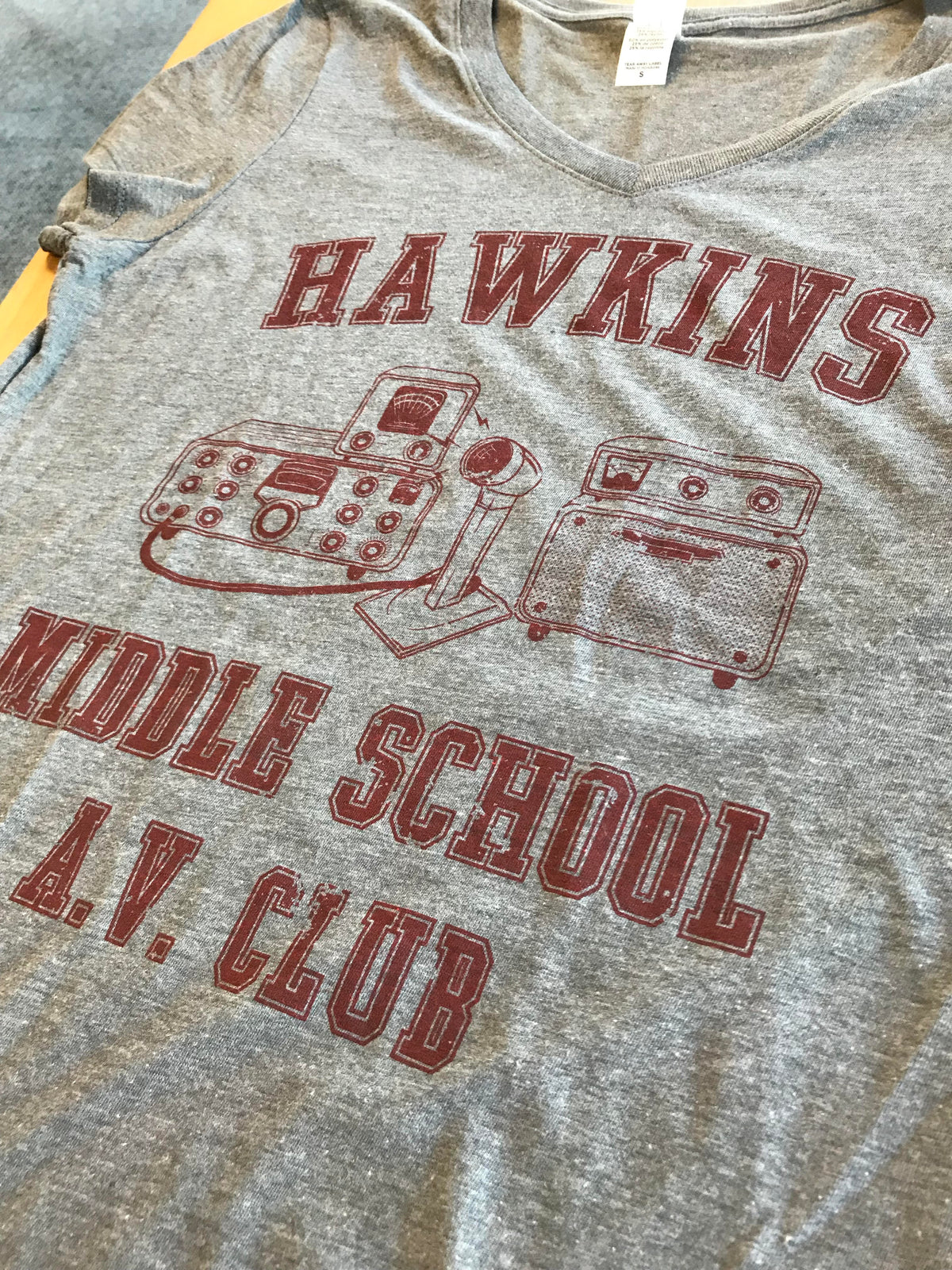 Hawkins Middle School A.V. Club | Vintage 80s AV Hawkin Women V-neck T-shirt Top