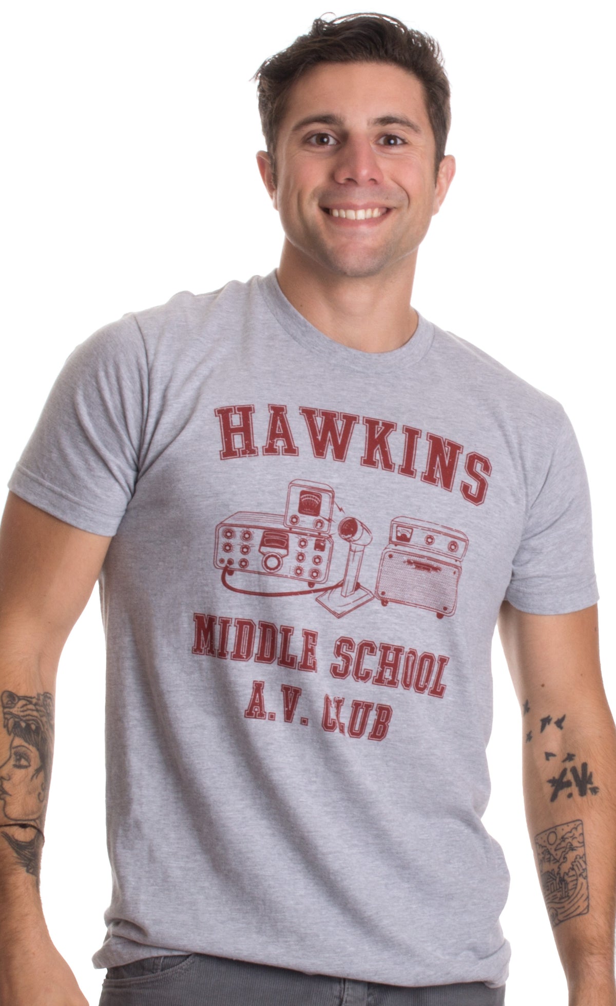 Hawkins Middle School A.V. Club | Vintage Style 80s Costume AV Hawkin T-shirt