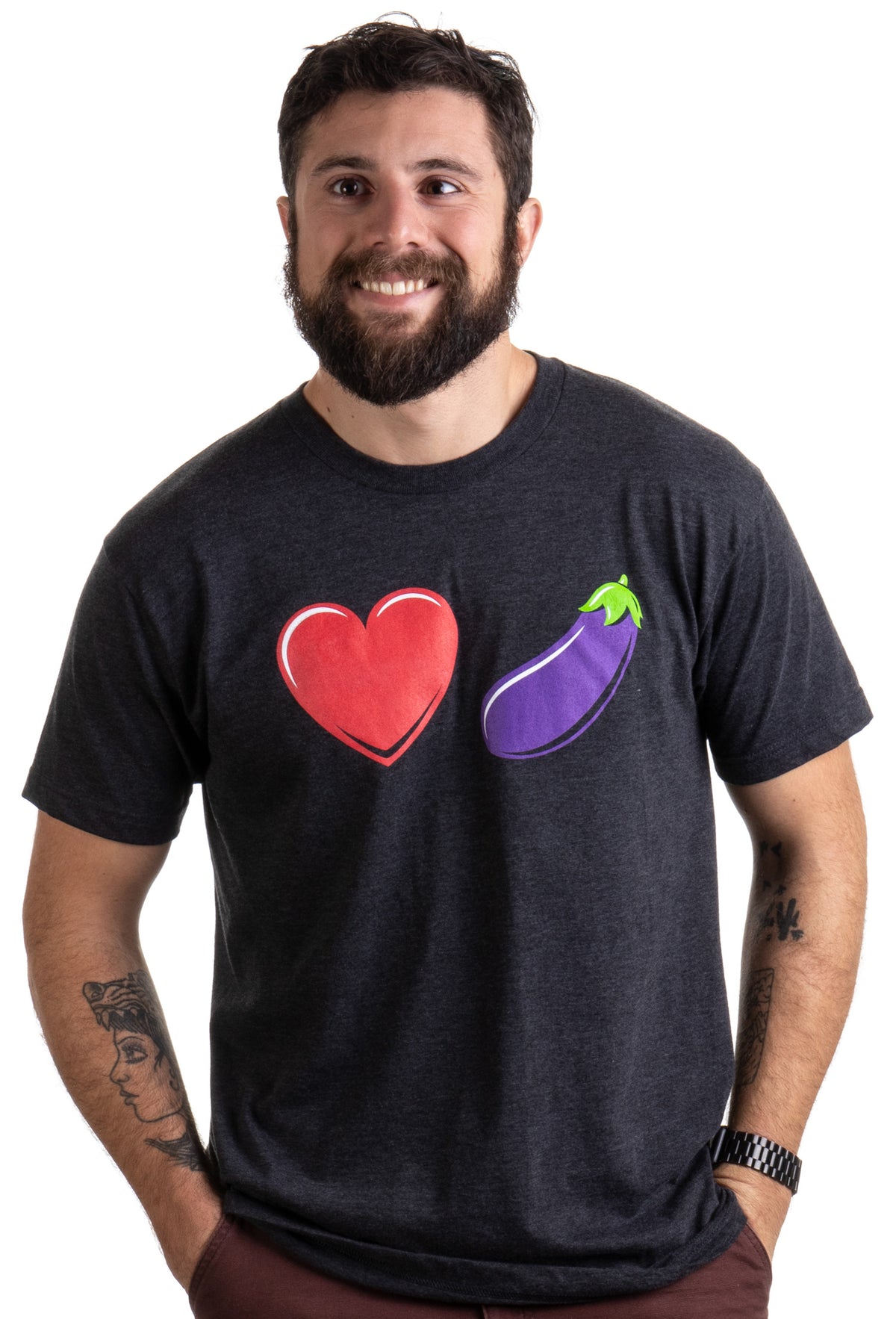 Love Eggplant | Funny Gay Pride Humor LGBTQ Silly Joke for Men Women T-shirt