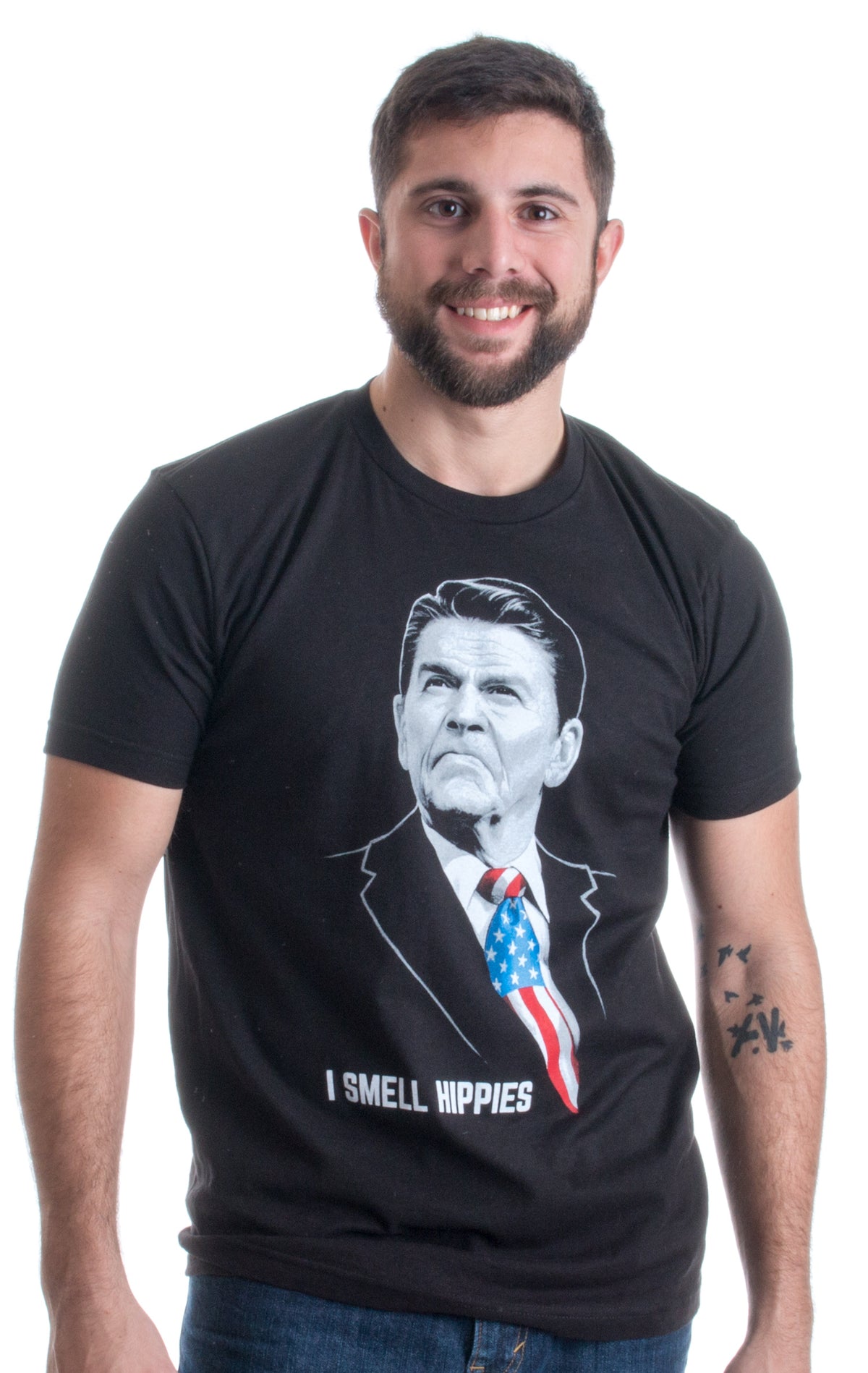I Smell Hippies - Funny Reagan Conservative Merica USA Republican T-shirt - Men's/Unisex