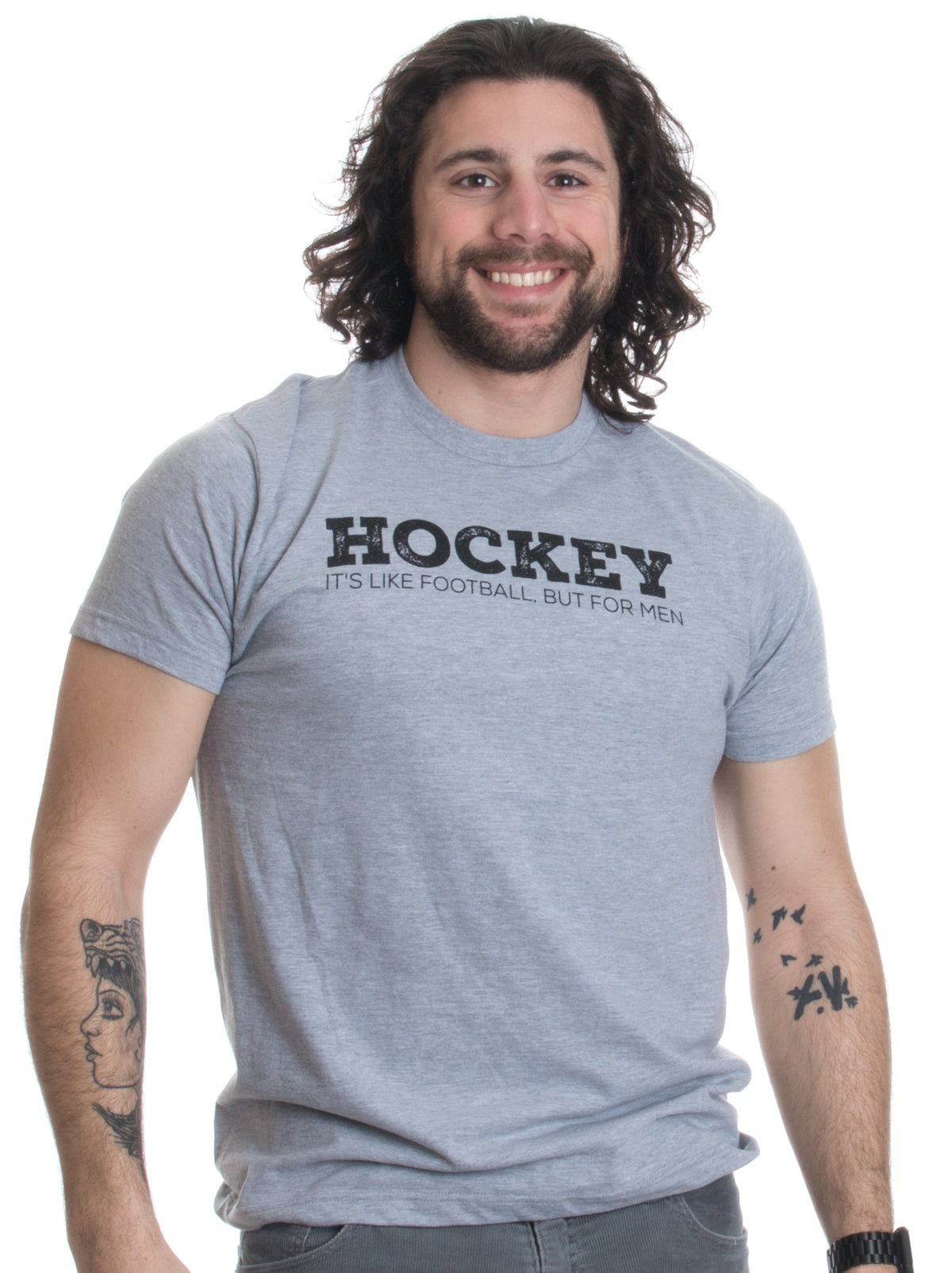 Hockey: It's like Football, but for Men | Funny Hockey Team League Humor T-shirt