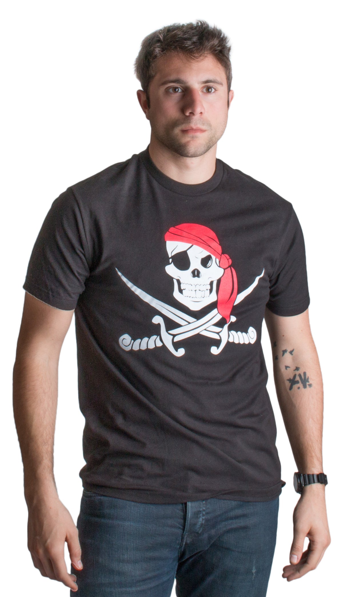 Jolly Roger Pirate Flag | Skull & Crossbones Buccaneer Costume Unisex T-shirt