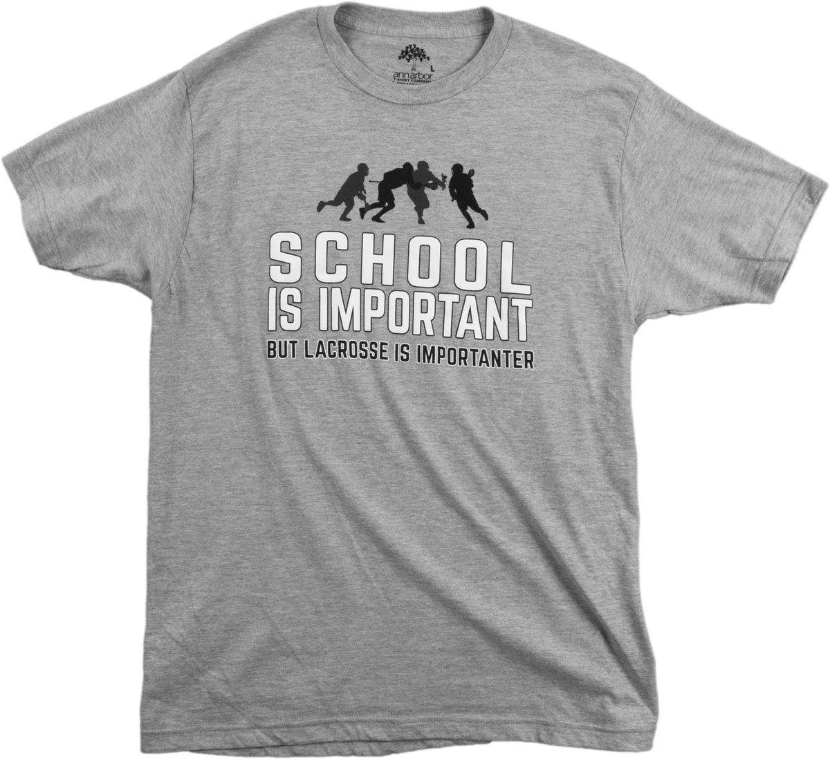 School is Important but Lacrosse is Importanter | Funny Lax Unisex T-shirt