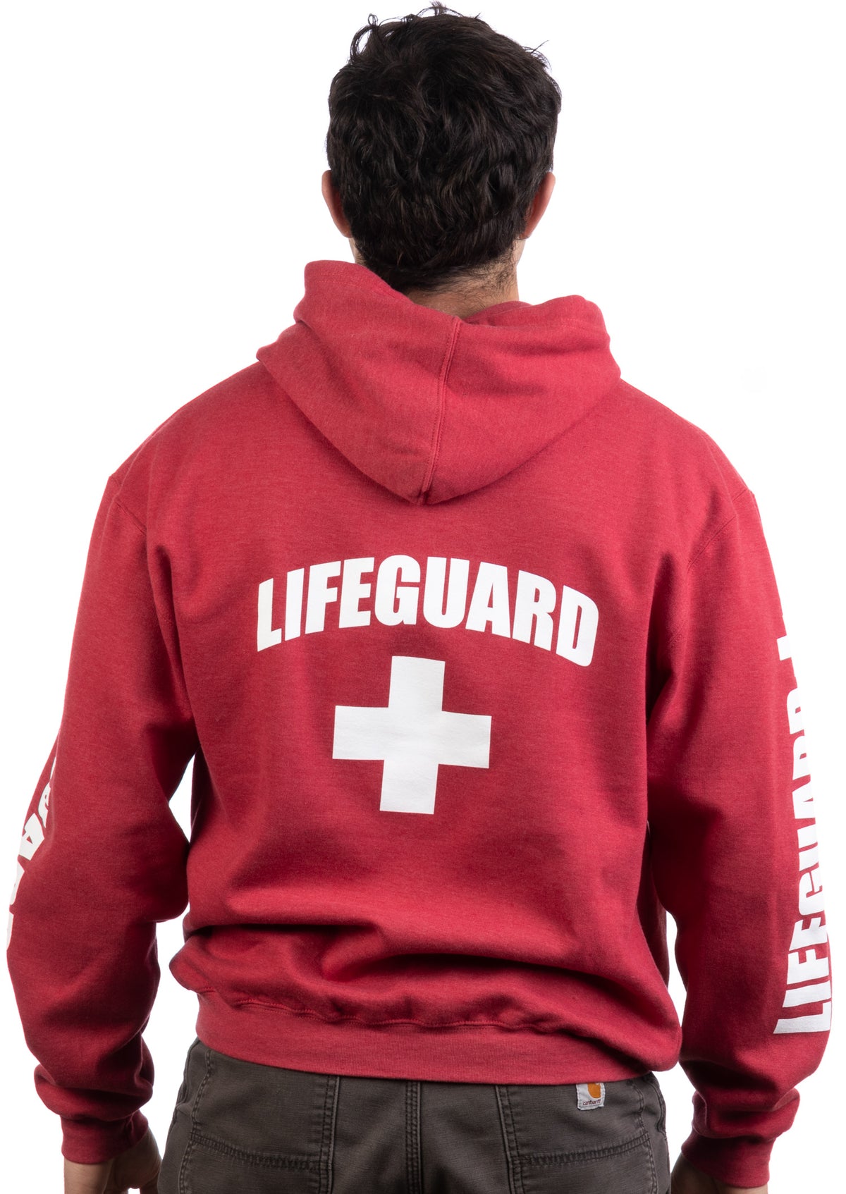 Official Guys Red Lifeguard Hoodie