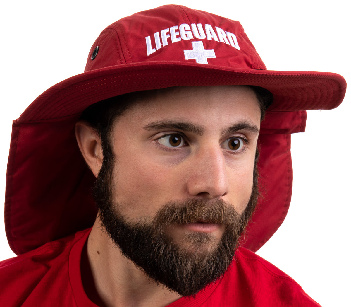 Lifeguard Hat w/ Neck Cape | UV Sun Protection 45+ Bucket Hat Uniform Men Women