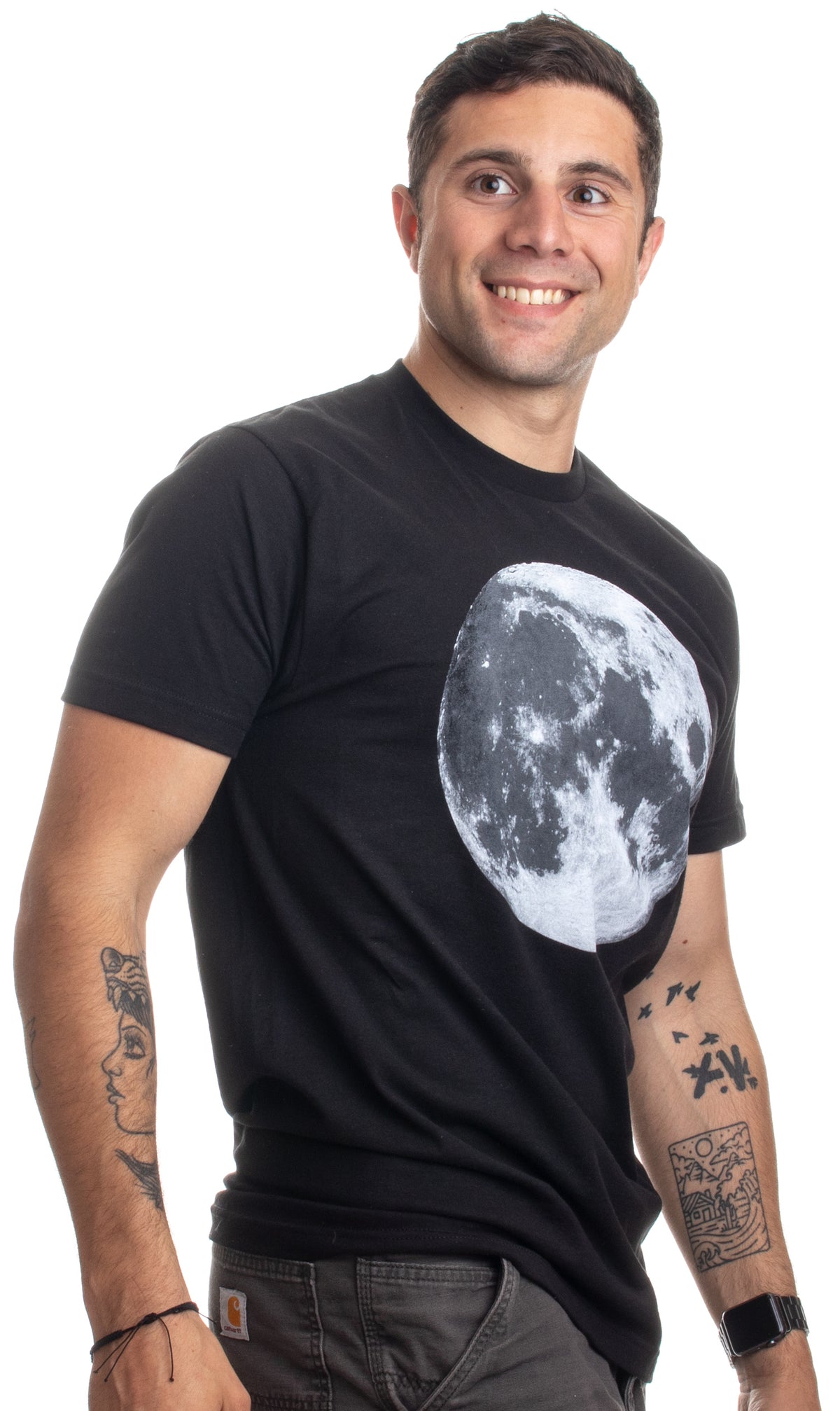 The Moon | NASA Photography Astronomy Space Nerd Full Luna for Men Women T-shirt