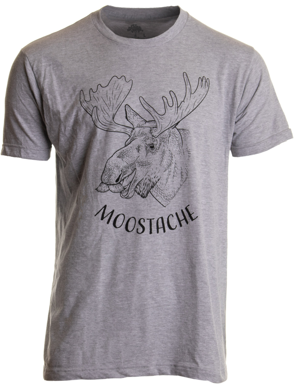 Moostache | Dad Joke Funny Stupid Animal Moose Humor Pun Mustache Men T-shirt