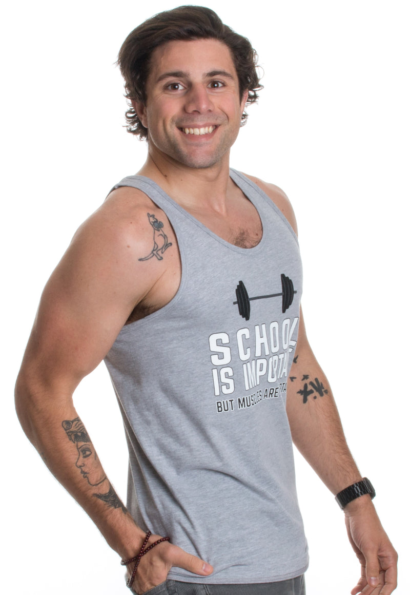 School is Important, but Muscles are Importanter | Funny Body Building Tank Top