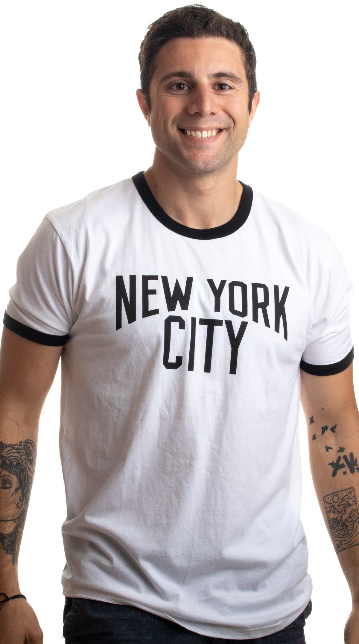 New York City | Iconic NYC Lennon Ringer Vintage Retro Style Men Women T-shirt