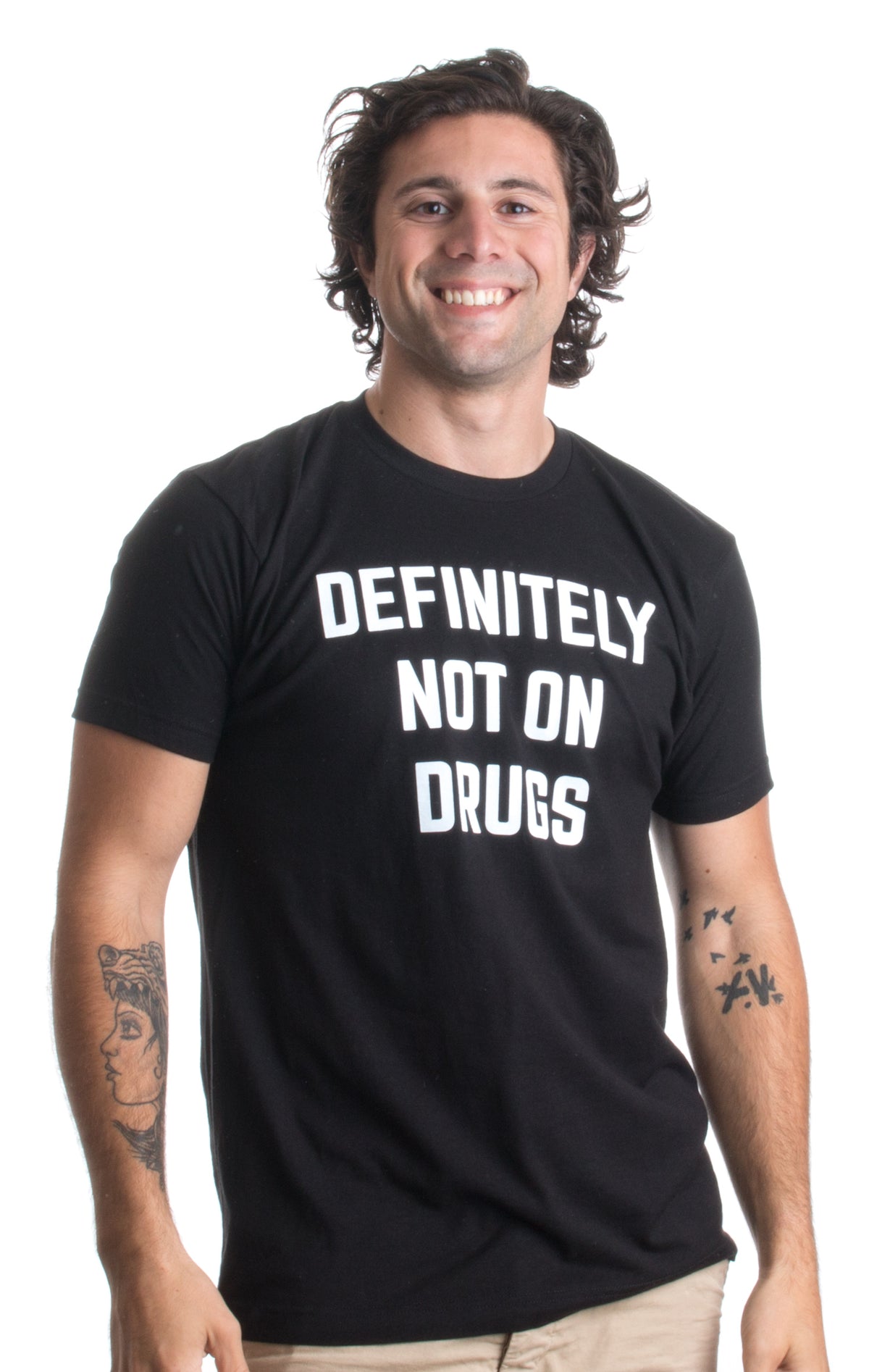 Definitely Not on Drugs | Funny Party, Rave, Festival Club Glow in Dark T-shirt