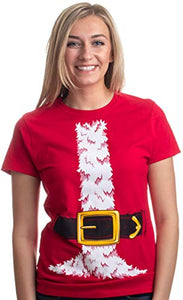 Santa Claus Costume - Novelty Christmas Holiday Fun Humor T-shirt for Women