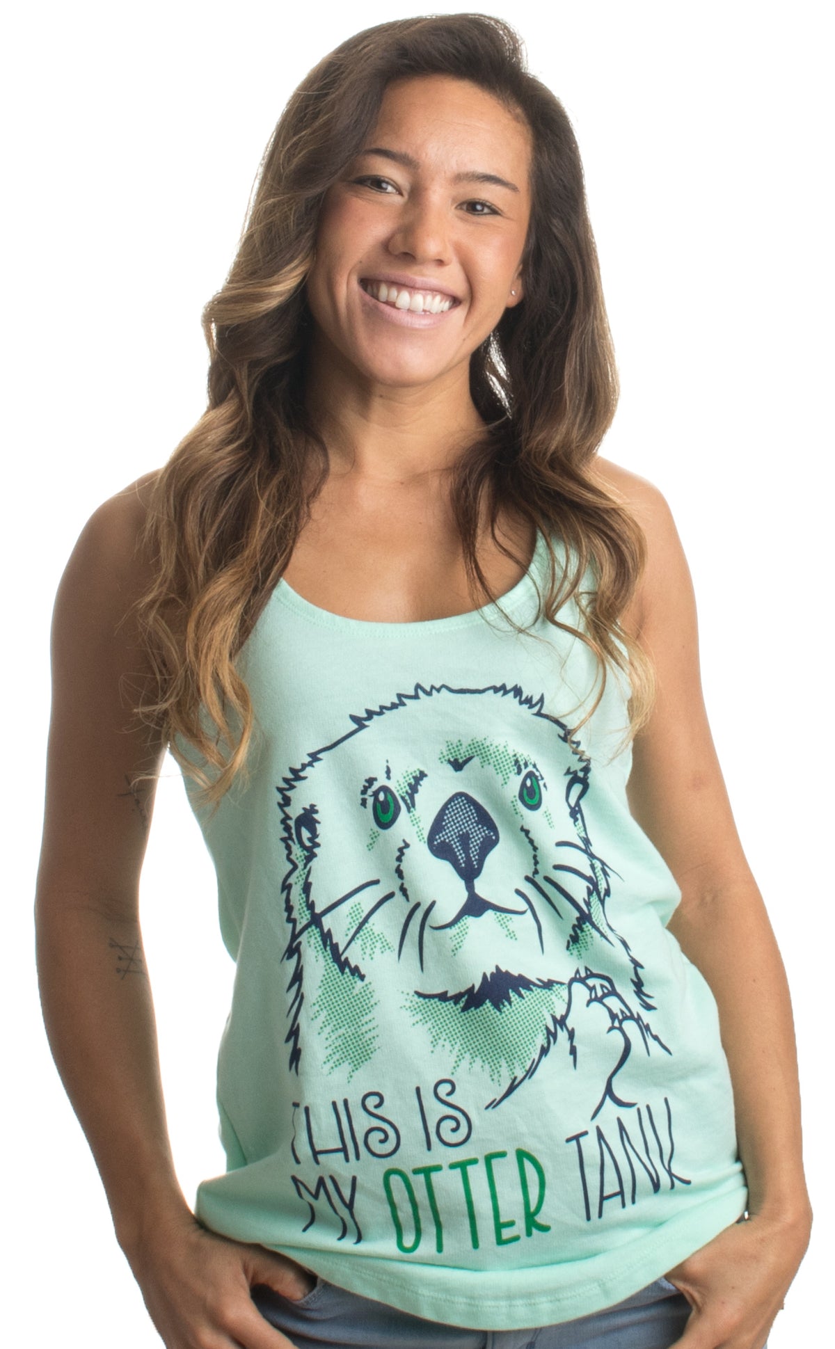This is my Otter Tank | Cute Otter Lover Top, Women's Racerback Workout Tank
