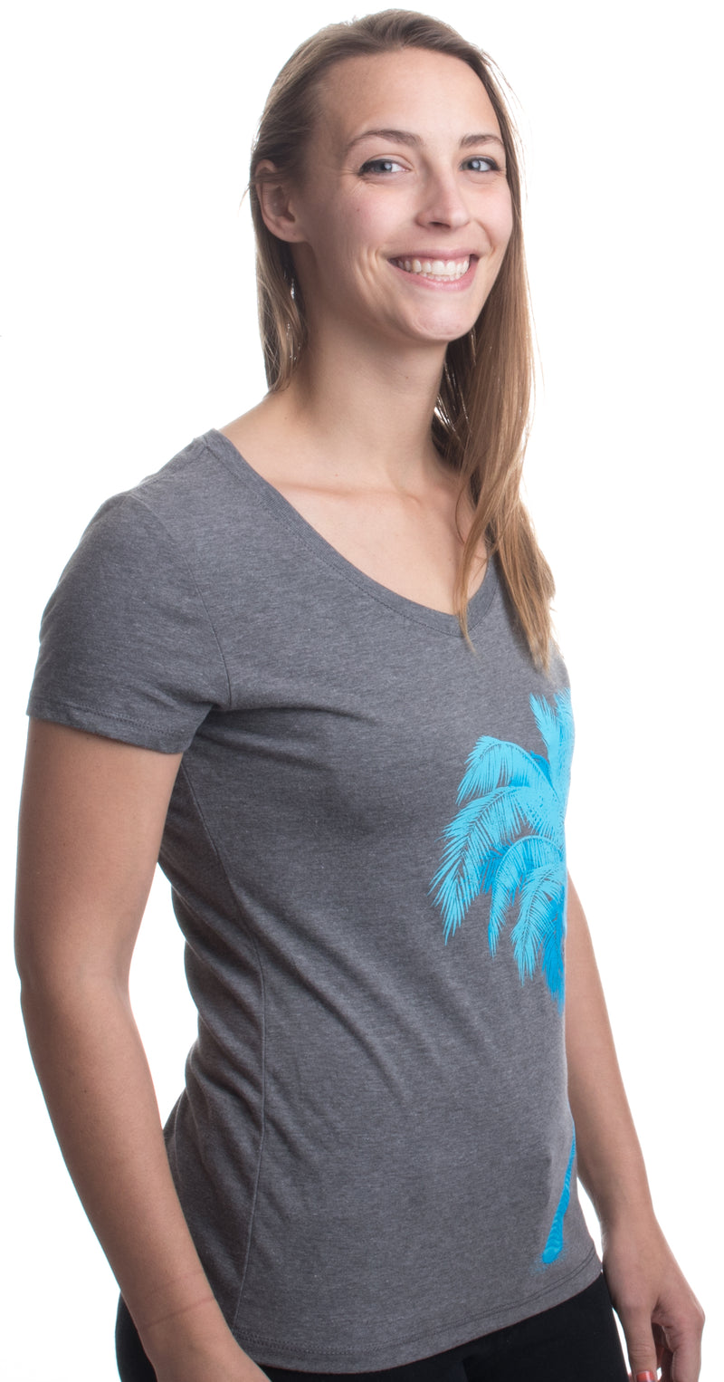Palm Tree Art | Cute Tropical Desert Print, Cali Florida Women's V-neck T-shirt