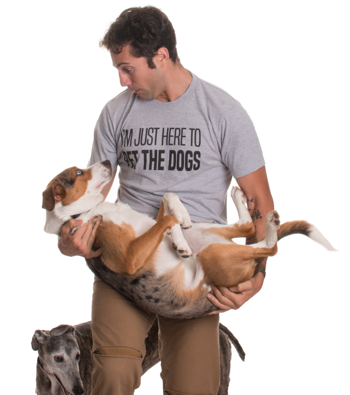 I'm Just Here to Pet the Dogs | Funny Doggo Good Boy Puppy Dad Father T-shirt