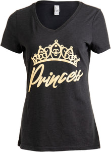 Princess | Cute, Funny Girly Royalty Tiara Crown Humor V-neck T-shirt for Women
