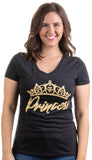 Princess | Cute, Funny Girly Royalty Tiara Crown Humor V-neck T-shirt for Women