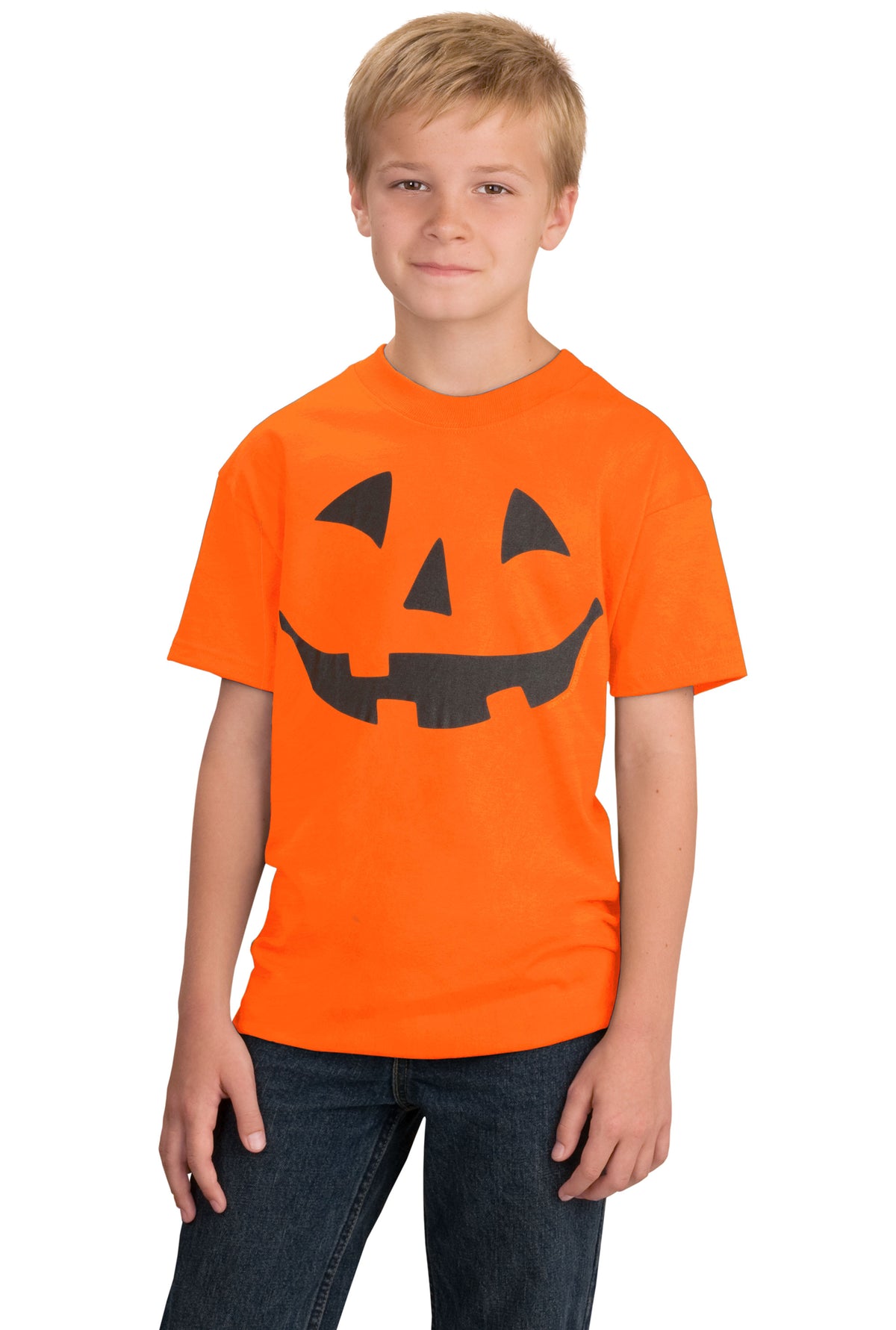 JACK O' LANTERN PUMPKIN Youth T-shirt / Easy Halloween Costume Fun Tee