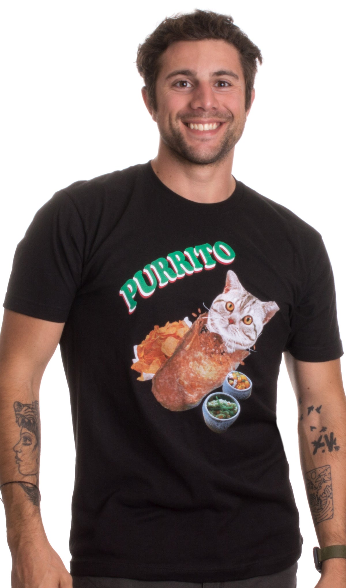 Purrito | Cat in a Burrito Funny Mexican Food Kitty Salsa Guac Kitten T-shirt