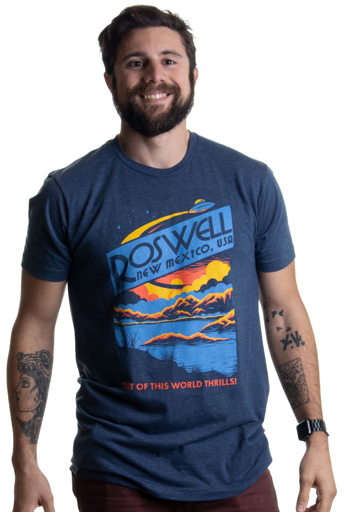 Roswell, NM Tourism | Funny Alien Extraterrestrial UFO Saucer Men Women T-shirt