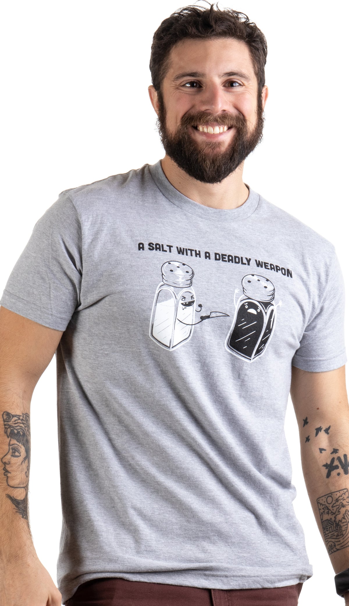 A Salt with a Deadly Weapon - Dad Joke Humor Funny Pun Grandpa Men T-shirt