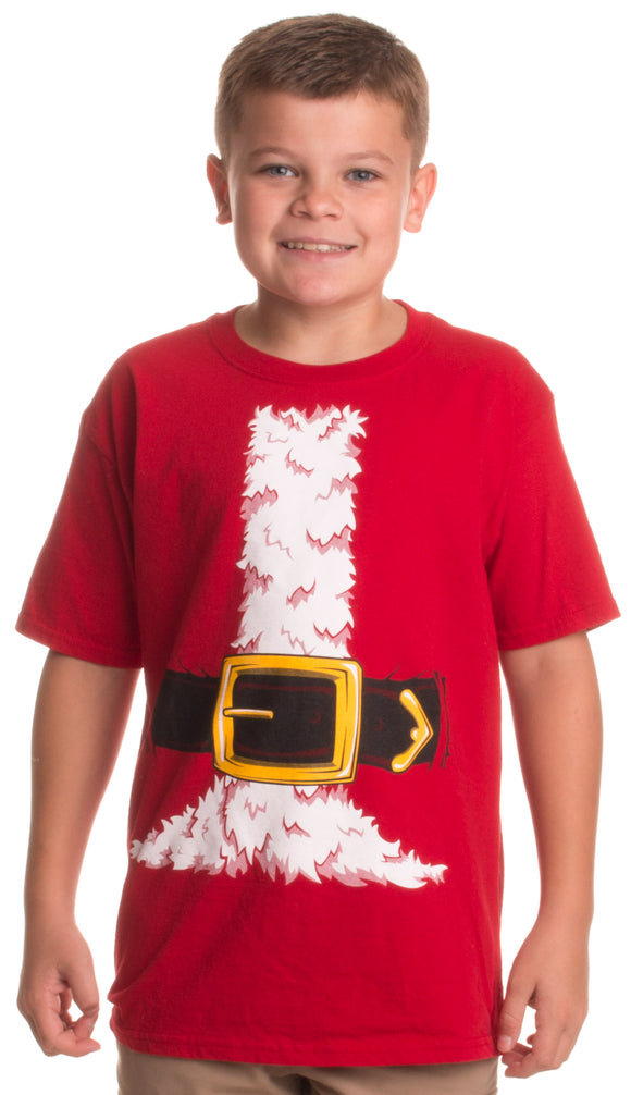 Kid's Santa Claus Costume - Novelty Christmas Holiday Fun T-shirt for Youth