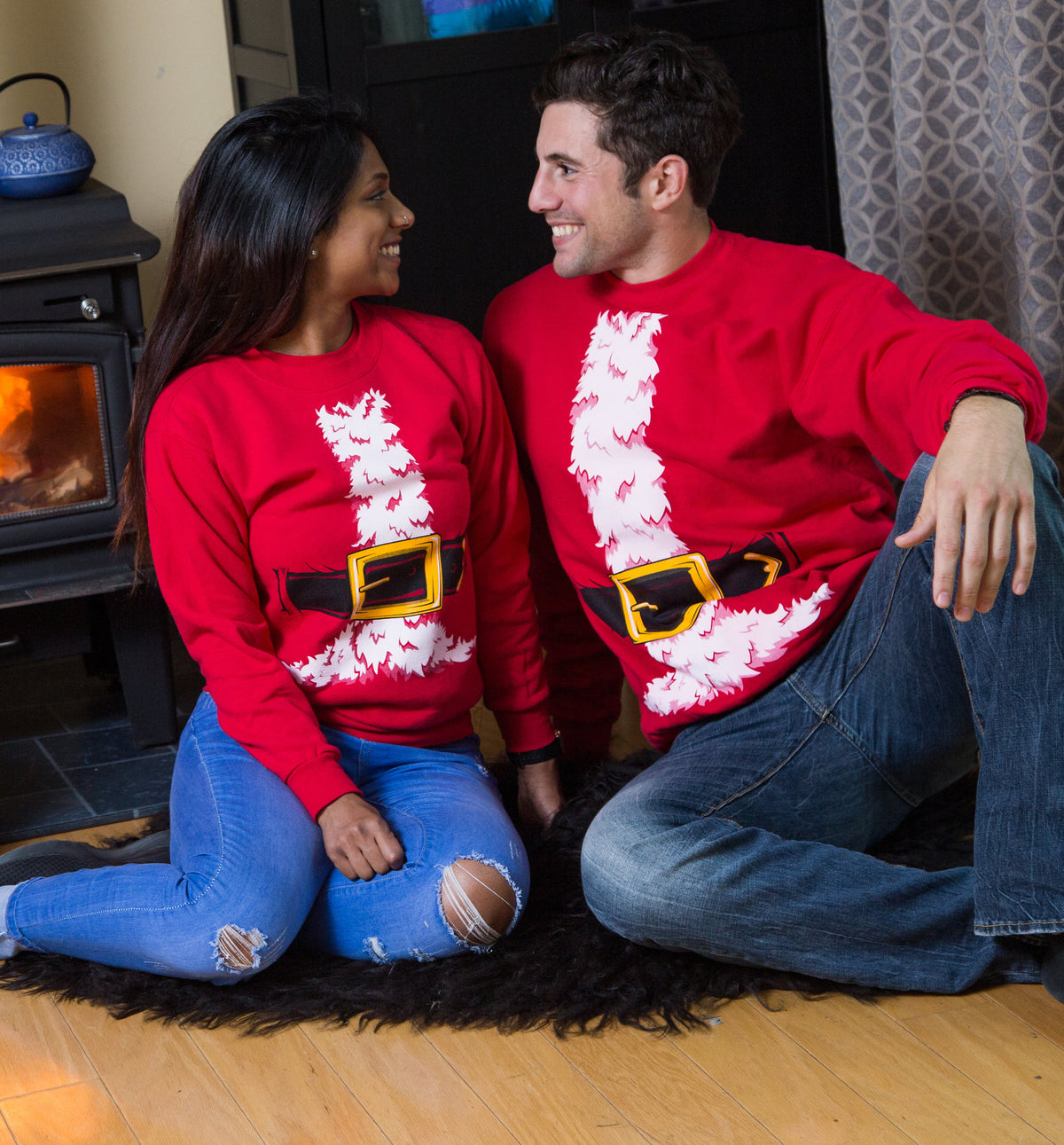 Santa Claus Costume - Novelty Christmas Sweater Holiday Crewneck Sweatshirt