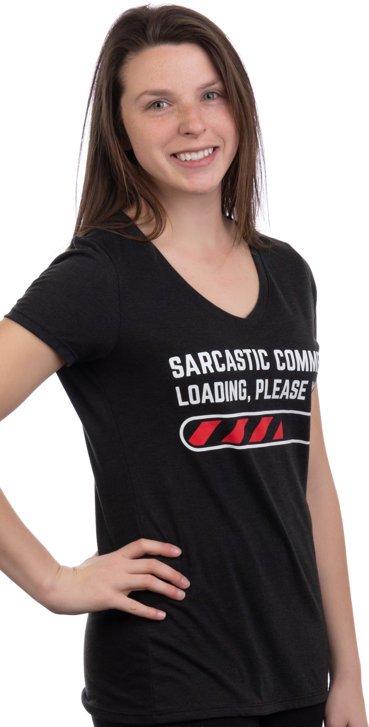 Sarcastic Comment Loading Please Wait Funny Sarcasm Humor for Women T-shirt Top