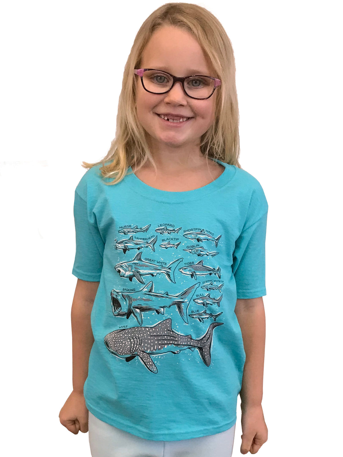 Shark Species | Cool Ocean Fan Boy Girl Birthday Party Swim Shirt Youth T-shirt