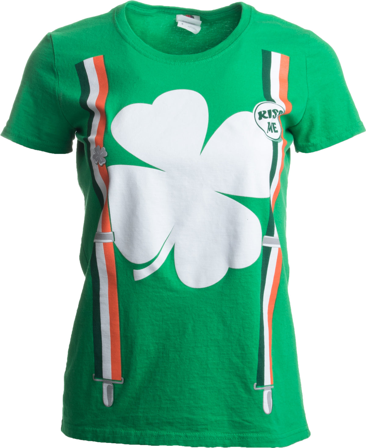 St. Patrick's Day Shamrock Suspenders | Funny Irish Women's T-shirt