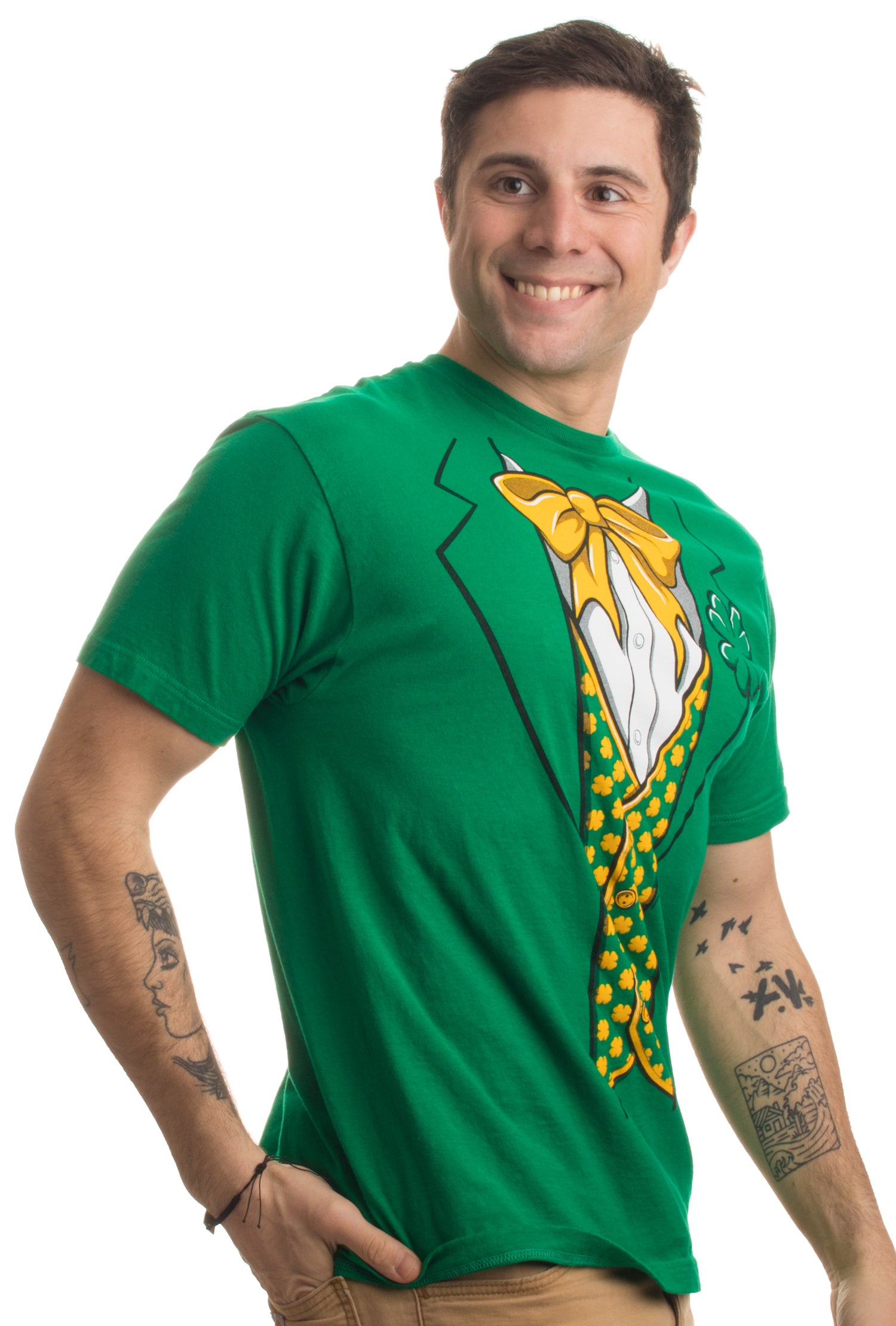 Leprechaun Tuxedo Funny St. Patrick s Day Irish Paddy Costume for Men T shirt Adult XS Ann Arbor T shirt Company