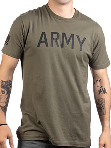 ARMY PT Style Tee - US Military Training Infantry Workout OD Green T-shirt